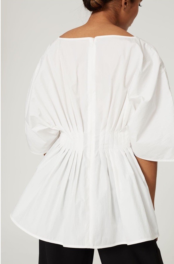 Co Tucked Waist Blouse Msrp $625 Size L