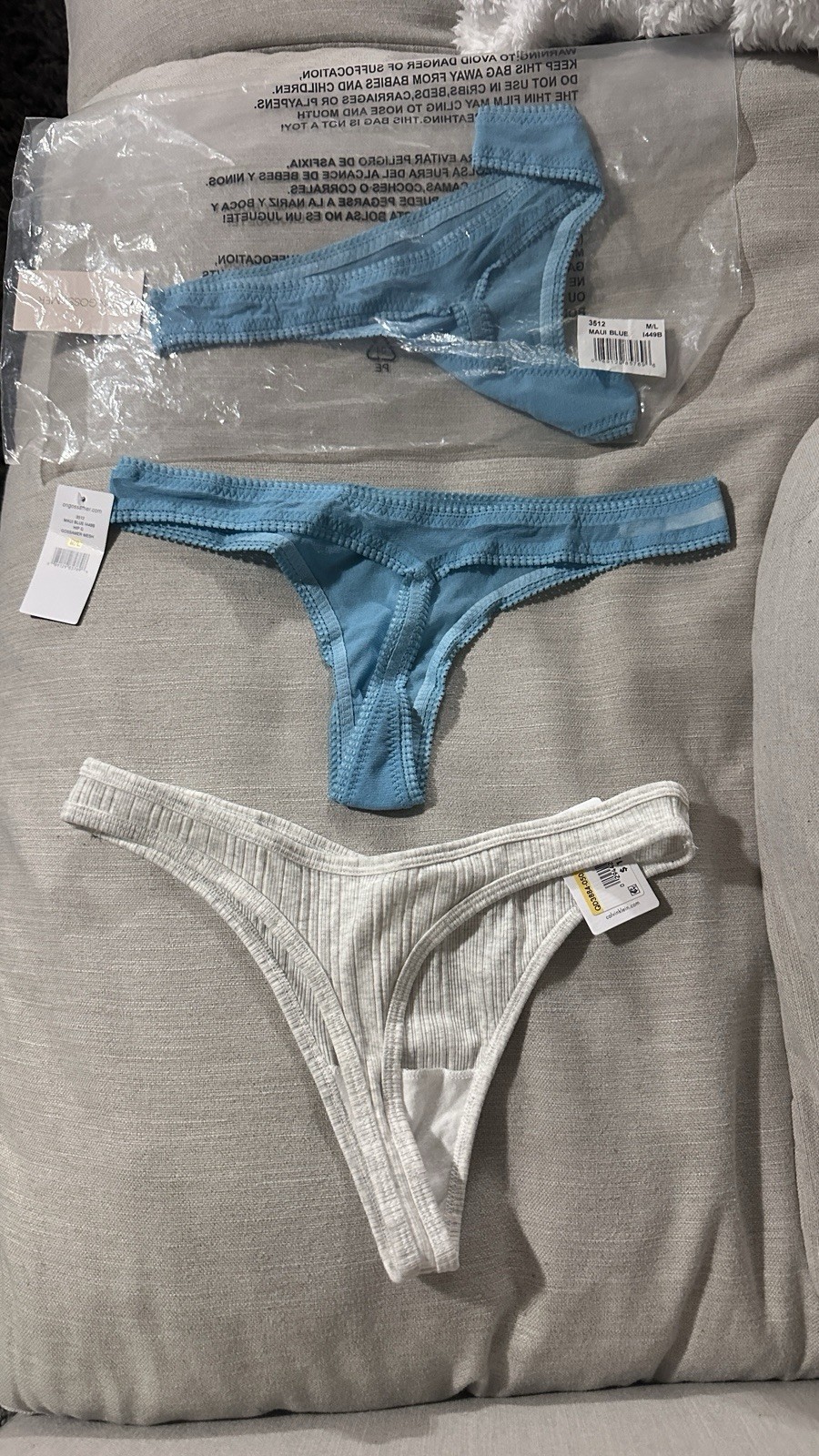 Calvin Klein And On Gossamer Thong Set Of 3.