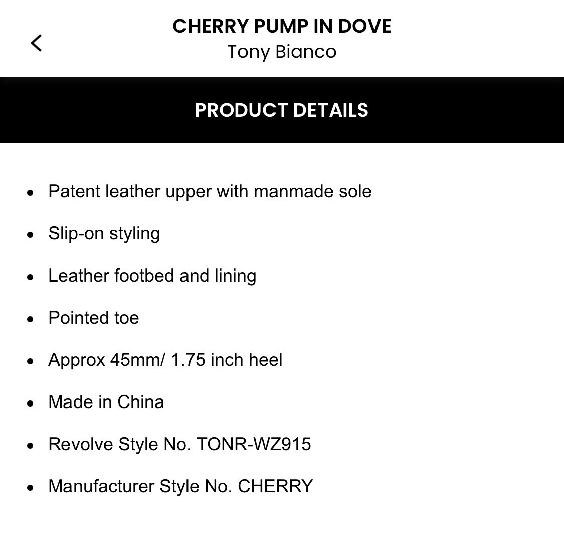 Tony Bianco Revolve Cherry Pump Dove Shoes $170 Size 10