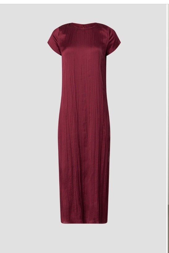 Madewell Short-Sleeve Slip Midi Dress In Plisse $128 Size M