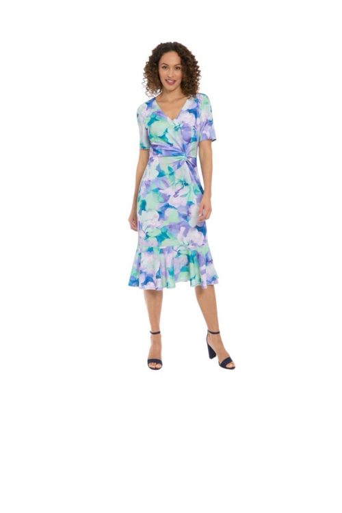 Petite London Times Short Sleeve Side Twist Midi Dress