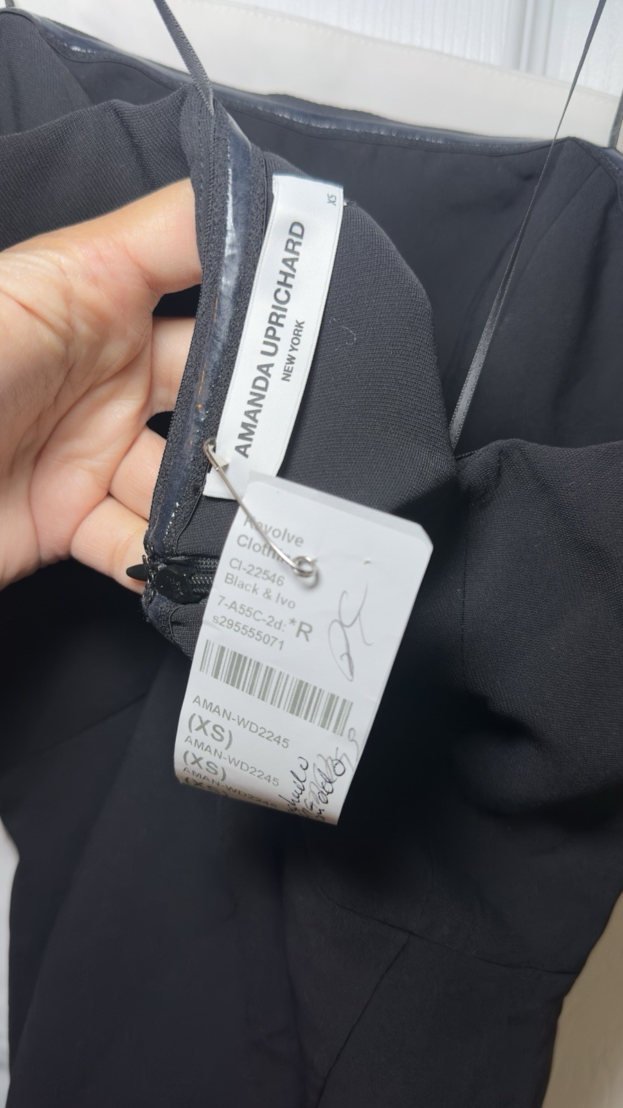 Amanda Uprichard Rhode Dress In Black & Ivory $260 Size XS