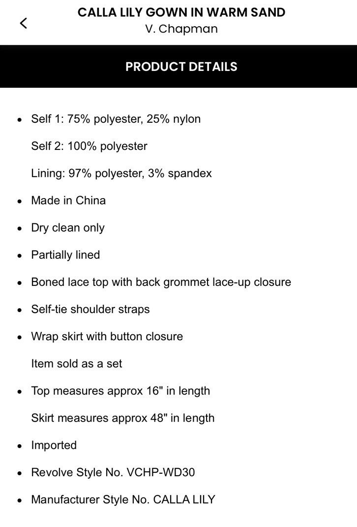 NWT V. Chapman Calla Lilly Gown Set $385 Size 2