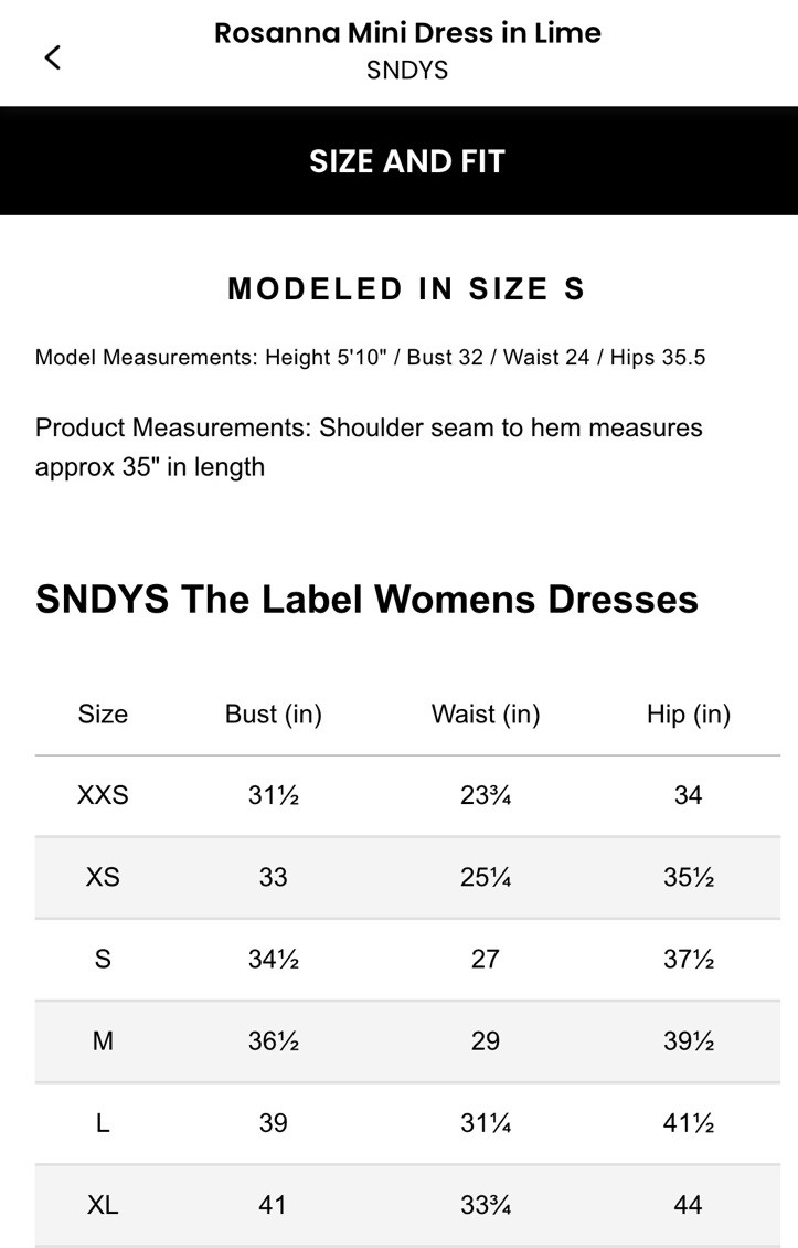 NWT SNDYS Rosanna Mini Dress In Lime Size M