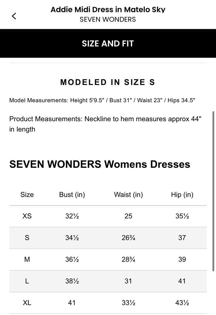 NWT Seven Wonders Addie Midi Dress Size M