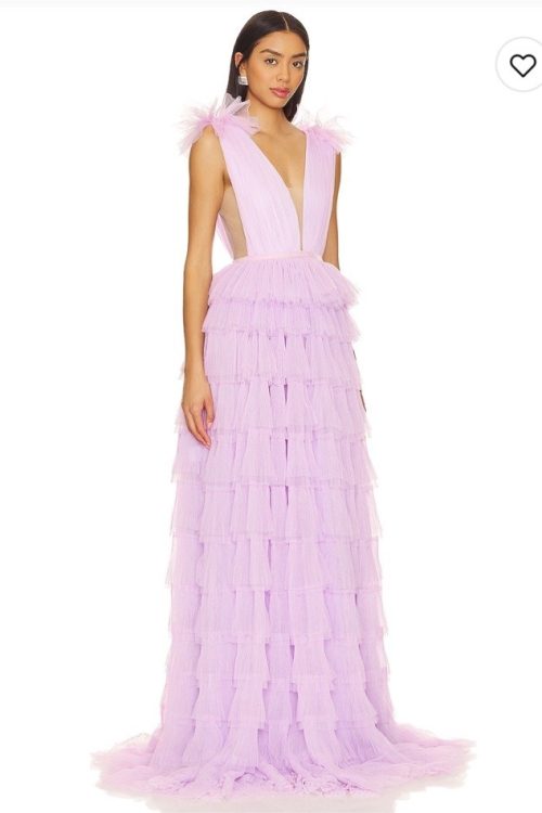 NWT Sau Lee Sabrina Gown In Lavander $550 Size 4