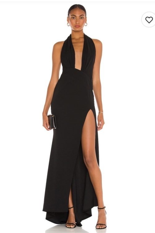 NWT Katie May Black Legs for Days Gown $295 Size S