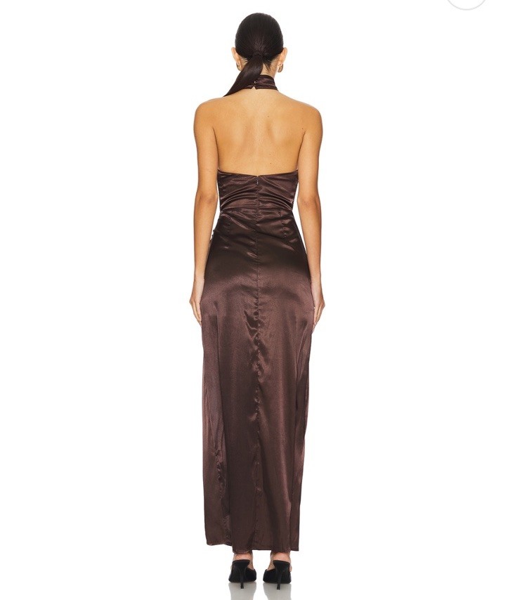 More To Come Darcey Maxi Dress In Dark Brown Size M