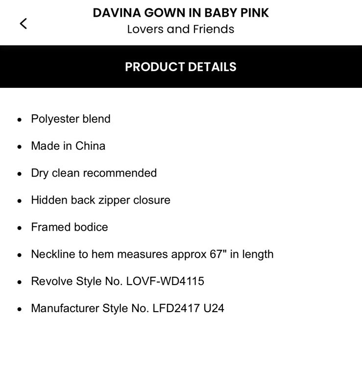 NWOT Lovers And Friends Davina Gown $388 Size M