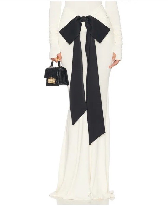 NWT Helsa Althea Jersey Skirt With Bow $299 Size S