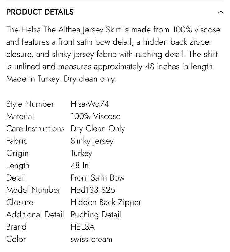 NWT Helsa Althea Jersey Skirt With Bow $299 Size S