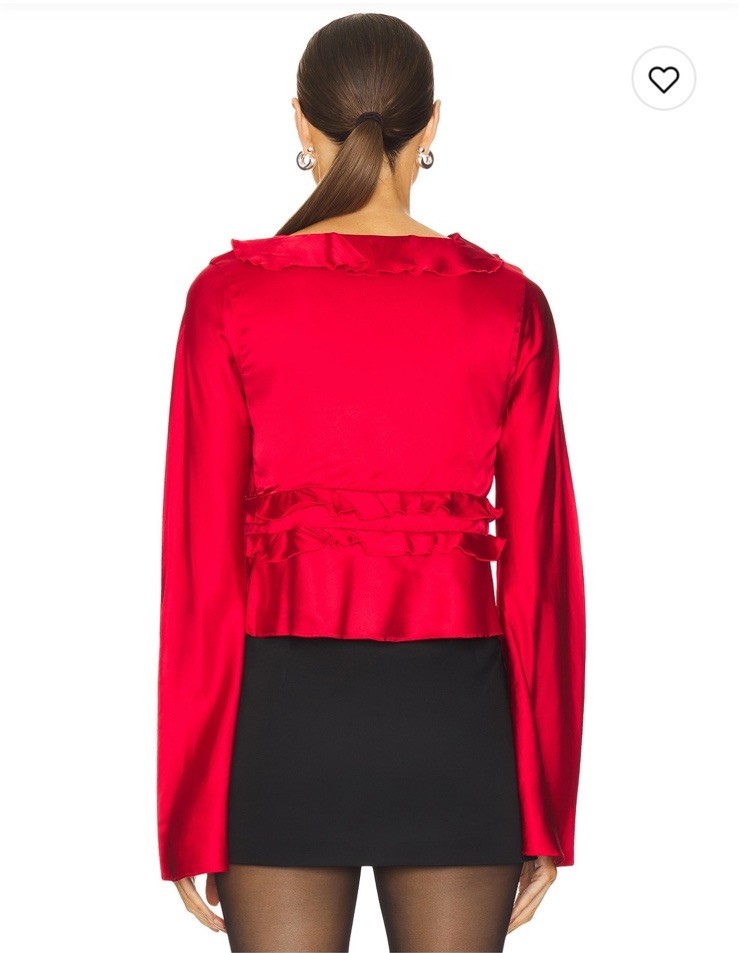 NWT LOBA Angela Top Red Tie Closure $160 Size XS