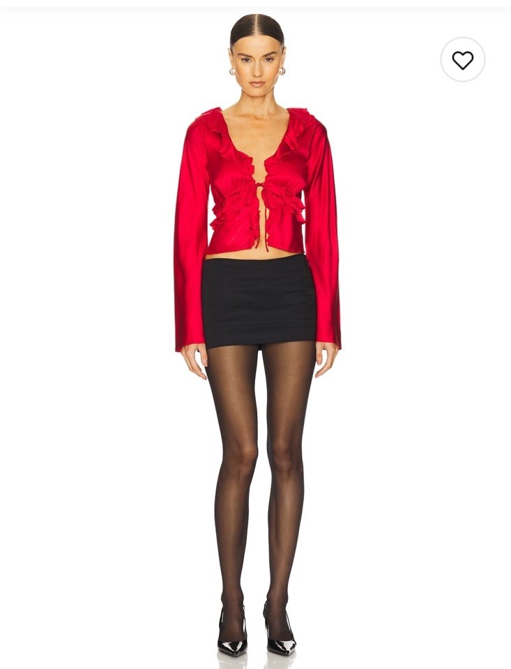 NWT LOBA Angela Top Red Tie Closure $160 Size XS