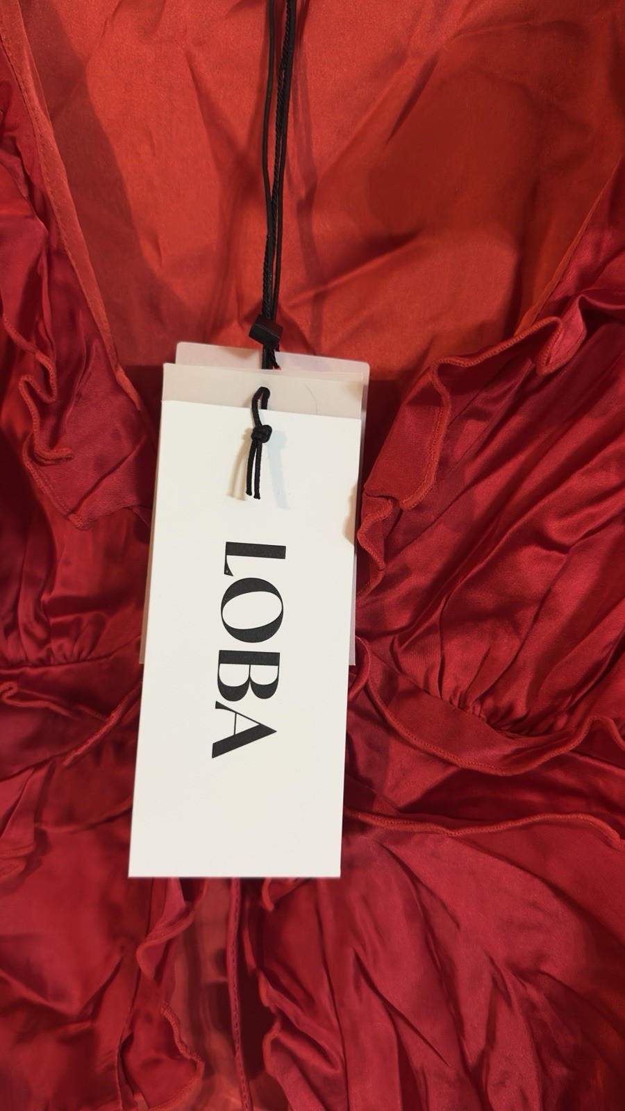 NWT LOBA Angela Top Red Tie Closure $160 Size XS