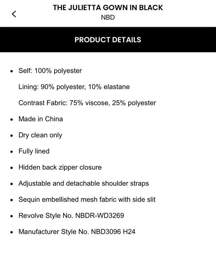 NWT NBD The Julietta Gown in Black $498 Size XS