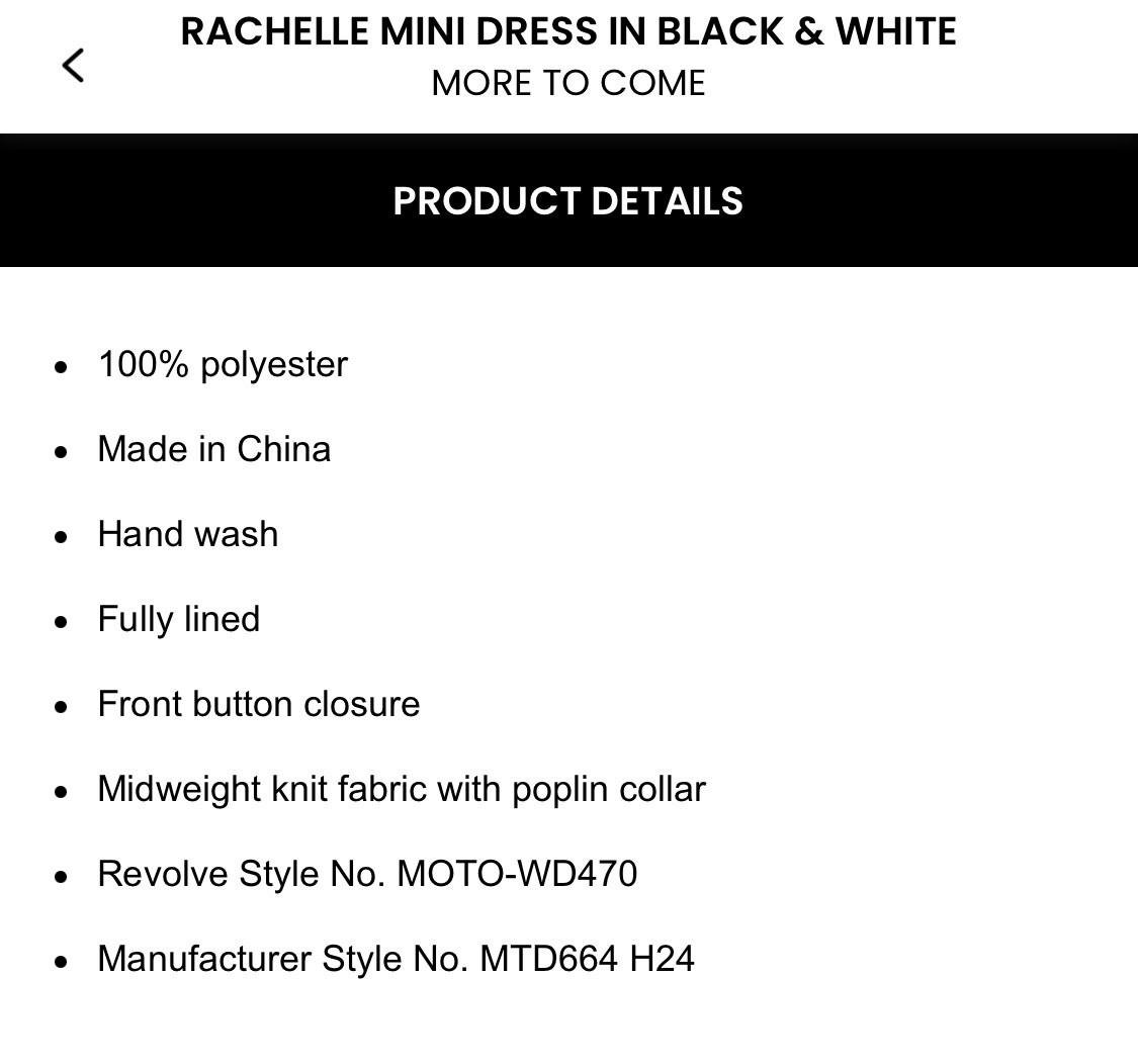 NWT More To Come Rachelle Mini Dress Size XS