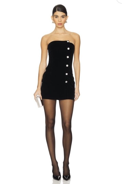 NWT Superdown Veronica Mini Dress In Velvet Black Size M