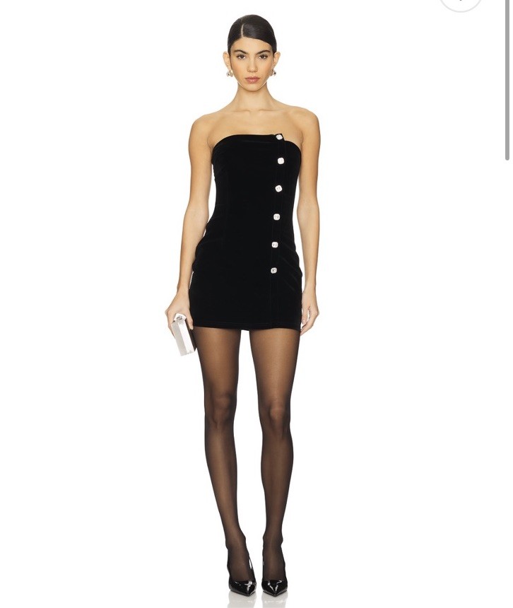 NWT Superdown Veronica Mini Dress In Velvet Black Size M