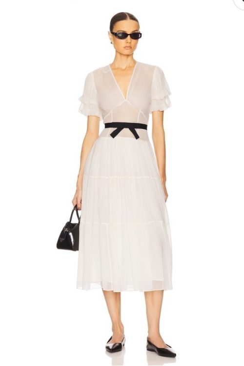 Helsa Sasha Dress In Silk Chiffon $378 Size S