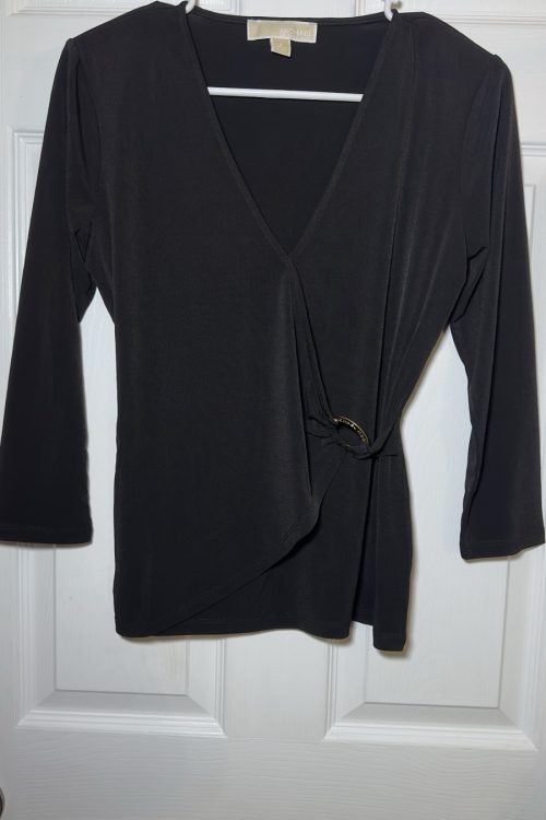 Michael Kors Long Sleeve Black Blouse Size S