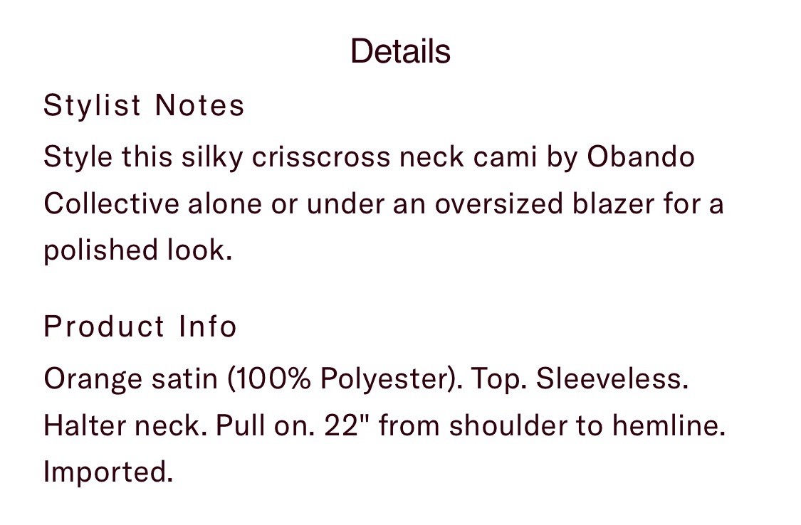 Obando X RtR Skinny Strap Tank Top $260 Size 6