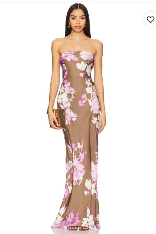 NWT Rocco Sand Maxi Strapless Dress $398 Size S