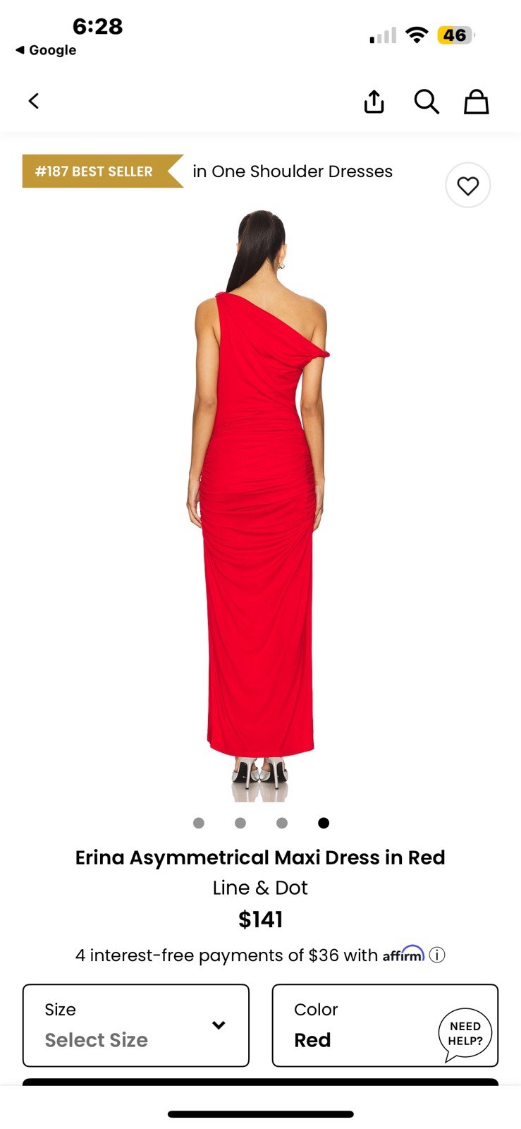 NWT Line And Dot Aryna Asymmetrical Maxi Dress Size S