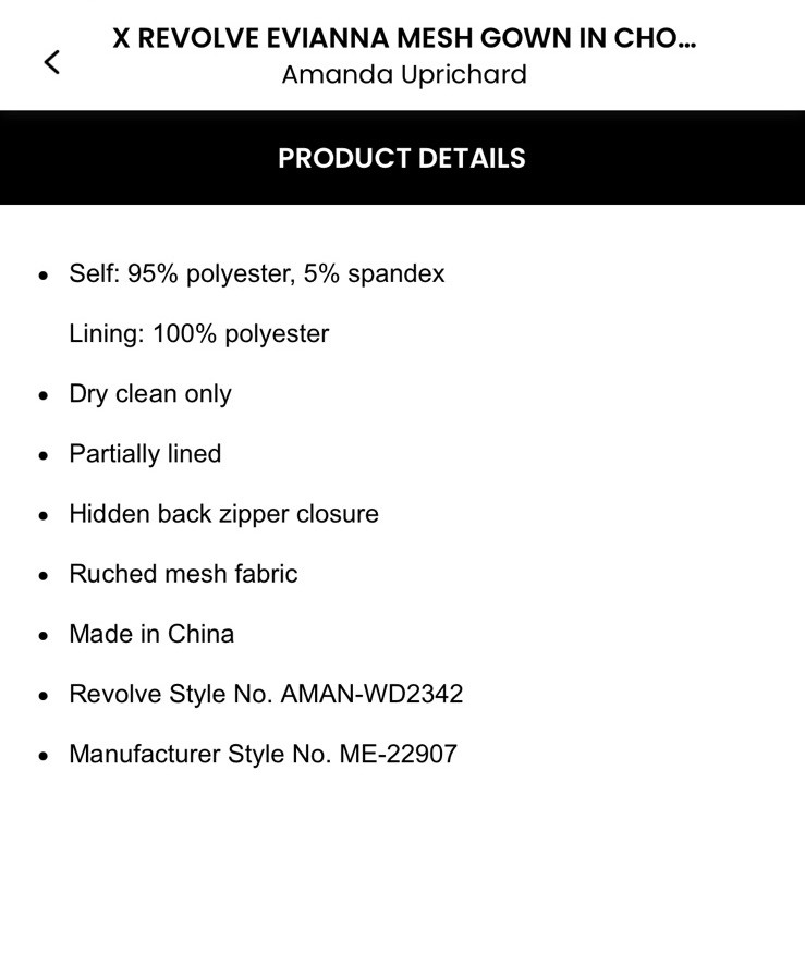 NWOT Amanda Uprichard X Revolve Evianna Mesh Gown $297 Size L