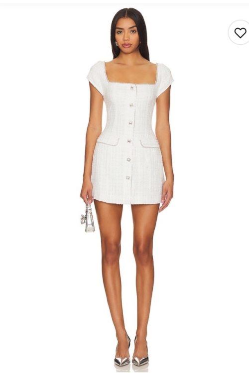 Sau Lee Annabelle Dress In White $365 Size 4