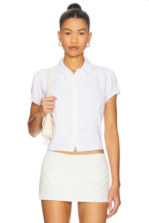 NWT Bella Venice The Eloise Top In White $140 Size M