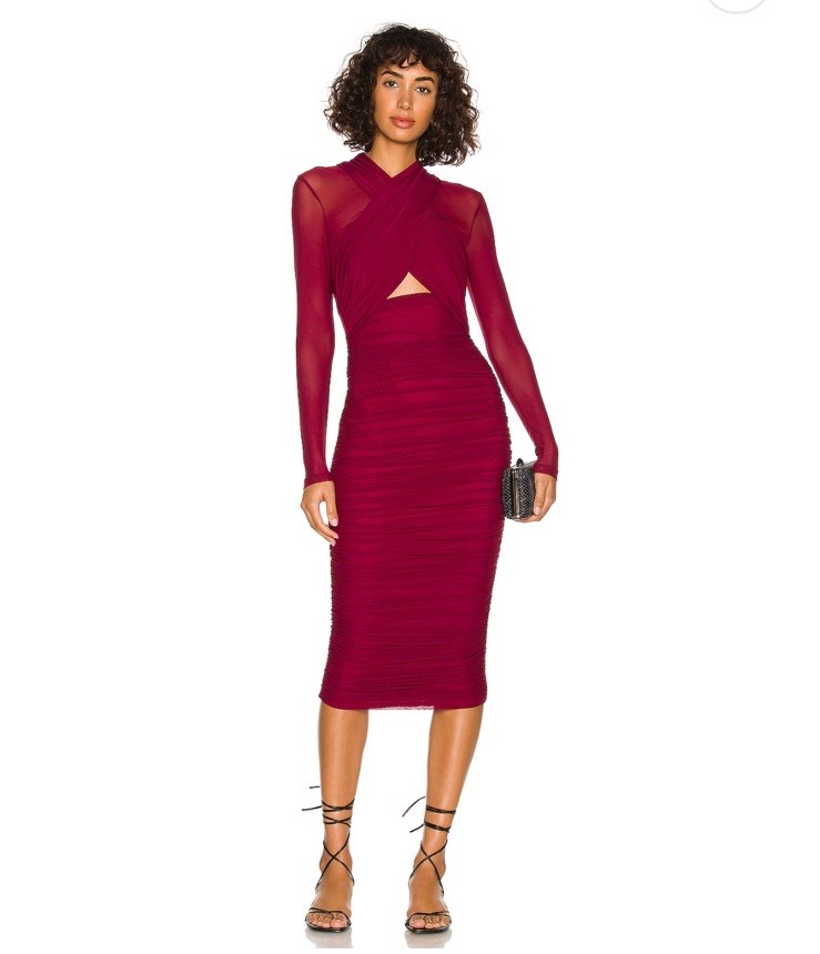 NWT Bardot Aliyah Dress In Burgundy Size S