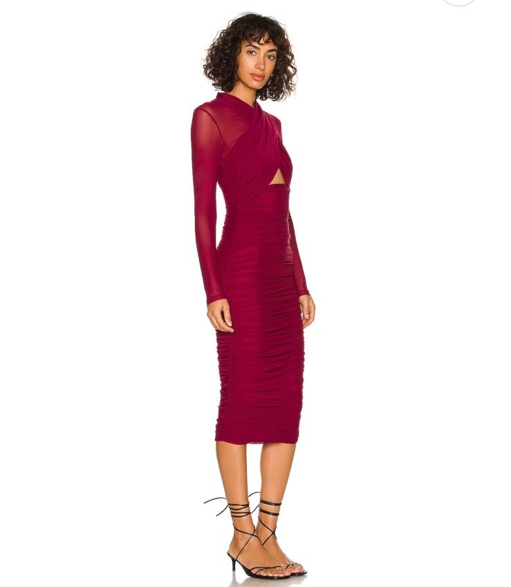 NWT Bardot Aliyah Dress In Burgundy Size S