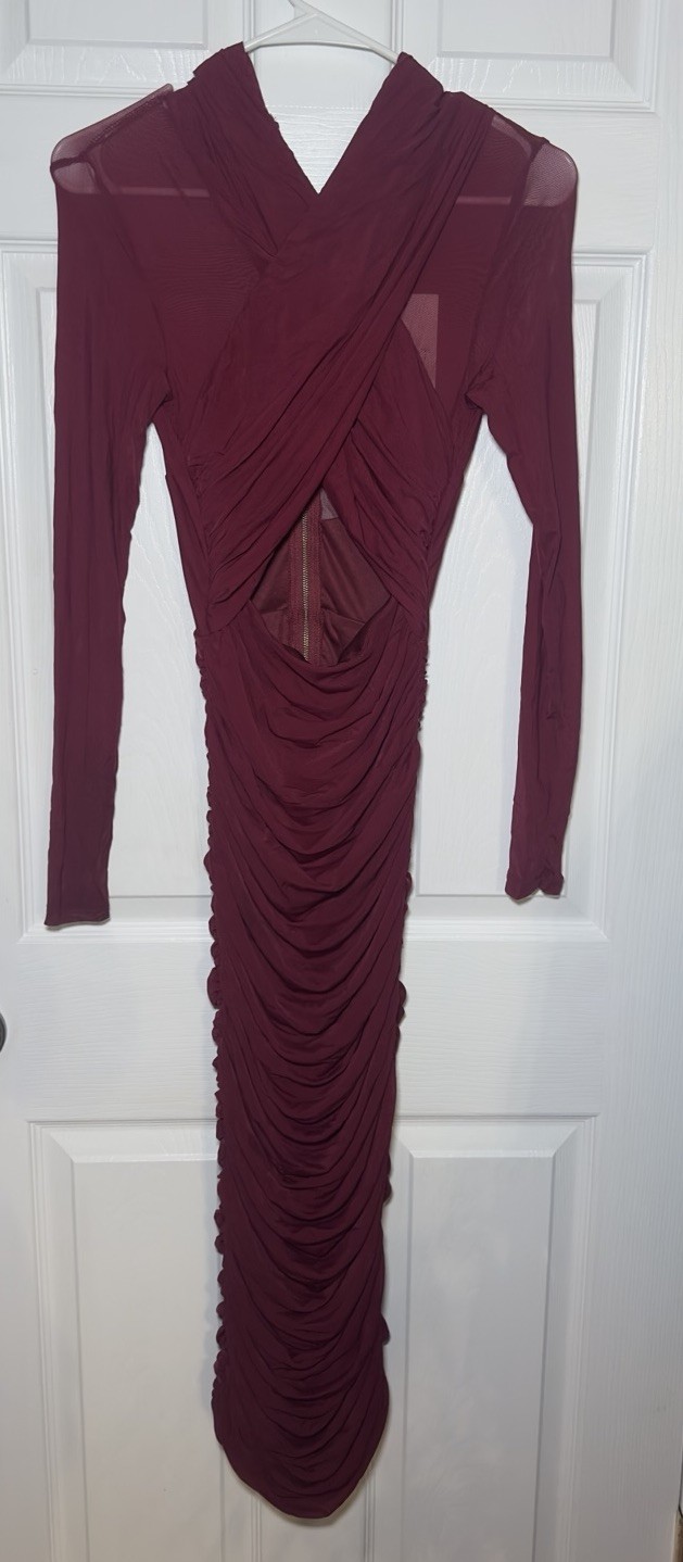 NWT Bardot Aliyah Dress In Burgundy Size S