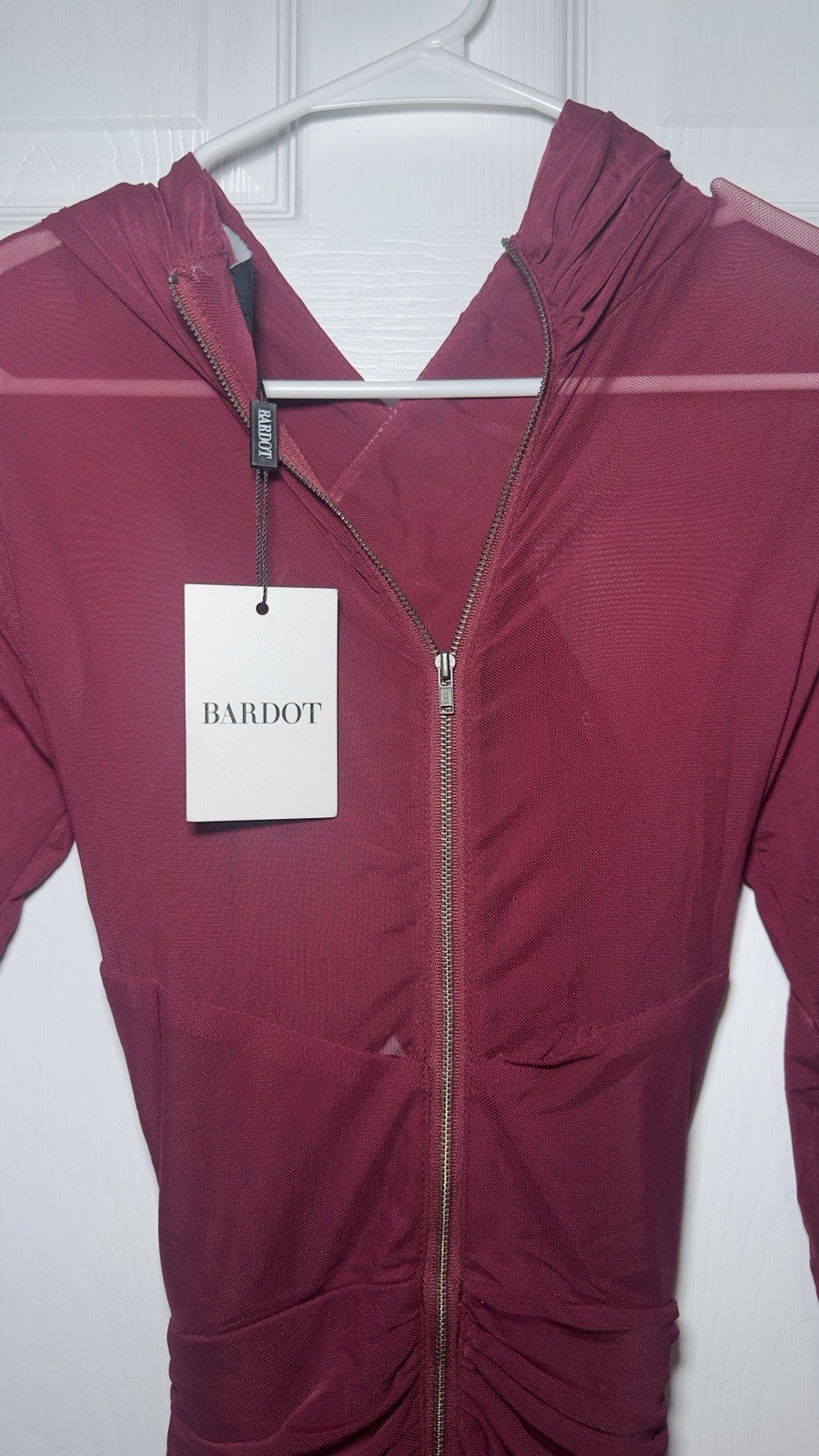 NWT Bardot Aliyah Dress In Burgundy Size S
