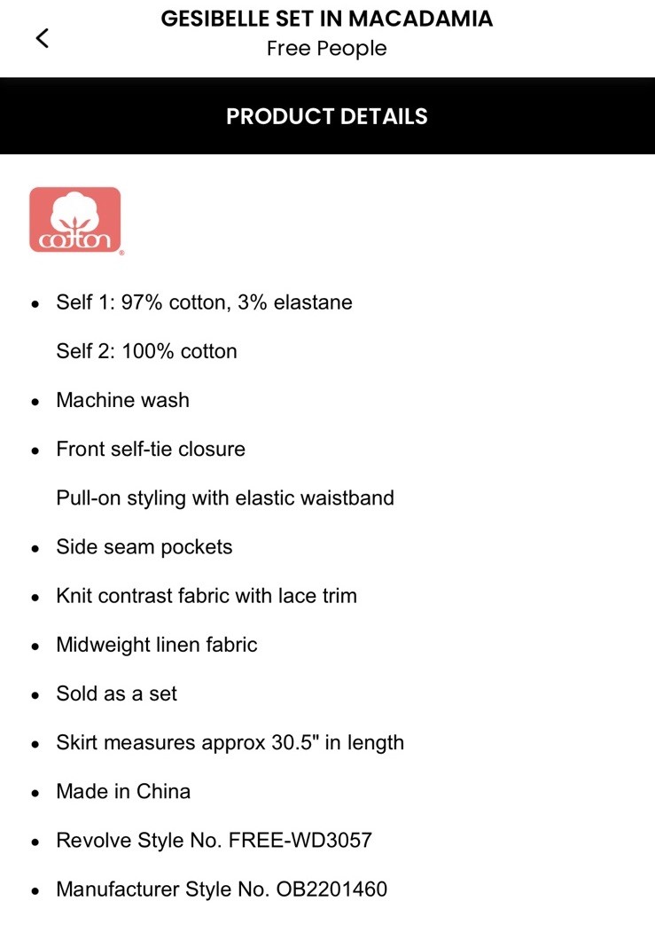 Free People Gisebelle In Macadamia Size XL (bottom Only)