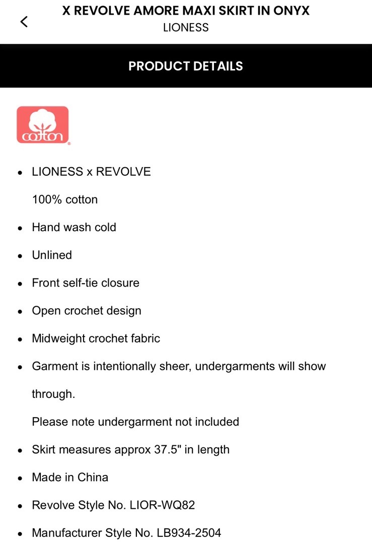 Lioness X Revolve Amore Maxi Skirt Size XXS