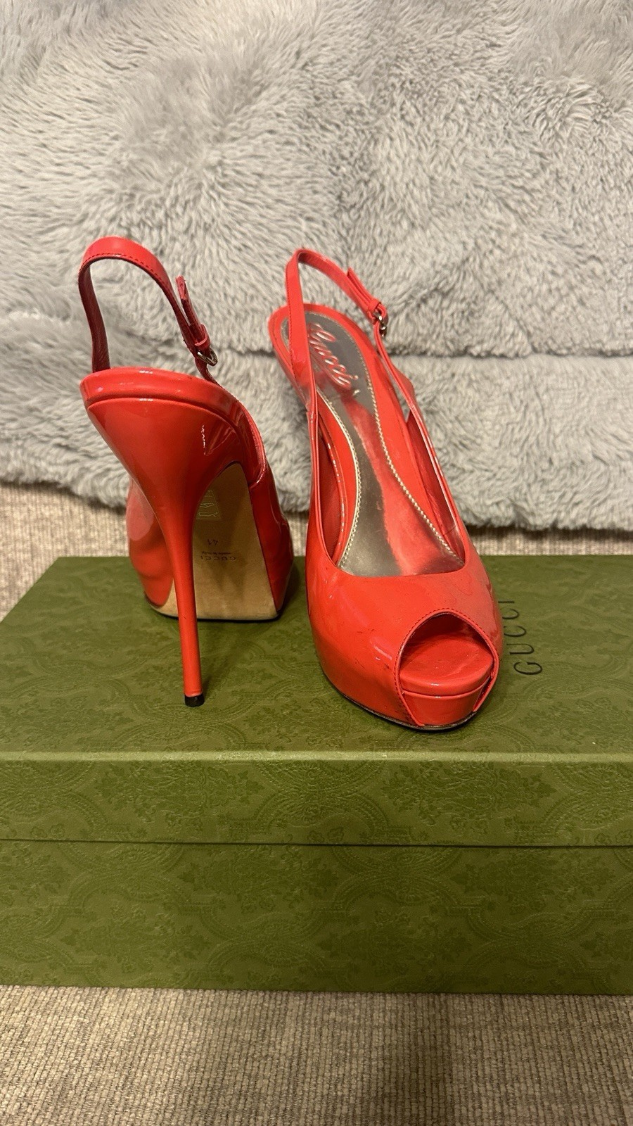 Gucci Vintage Vintello Vernice Heels Shoes $715 Size 41 With Box