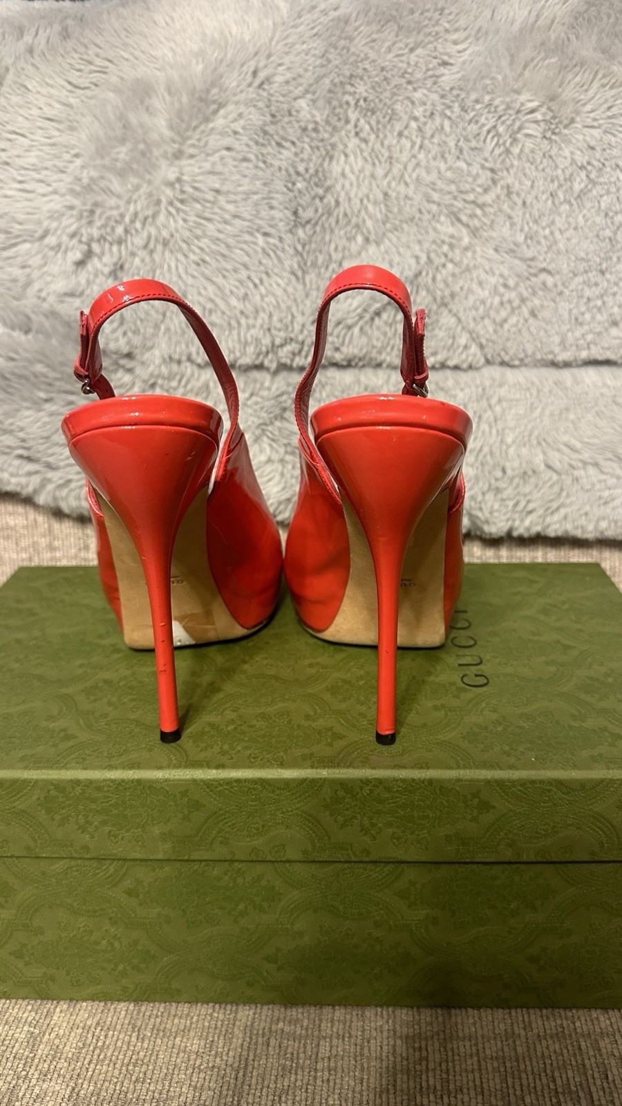 Gucci Vintage Vintello Vernice Heels Shoes $715 Size 41 With Box
