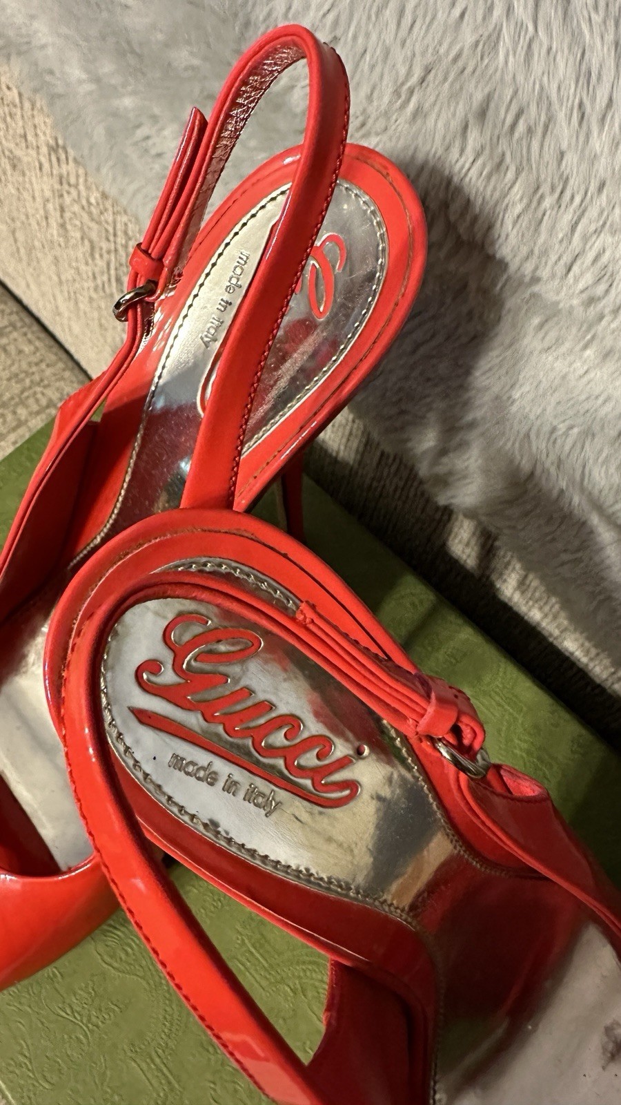 Gucci Vintage Vintello Vernice Heels Shoes $715 Size 41 With Box