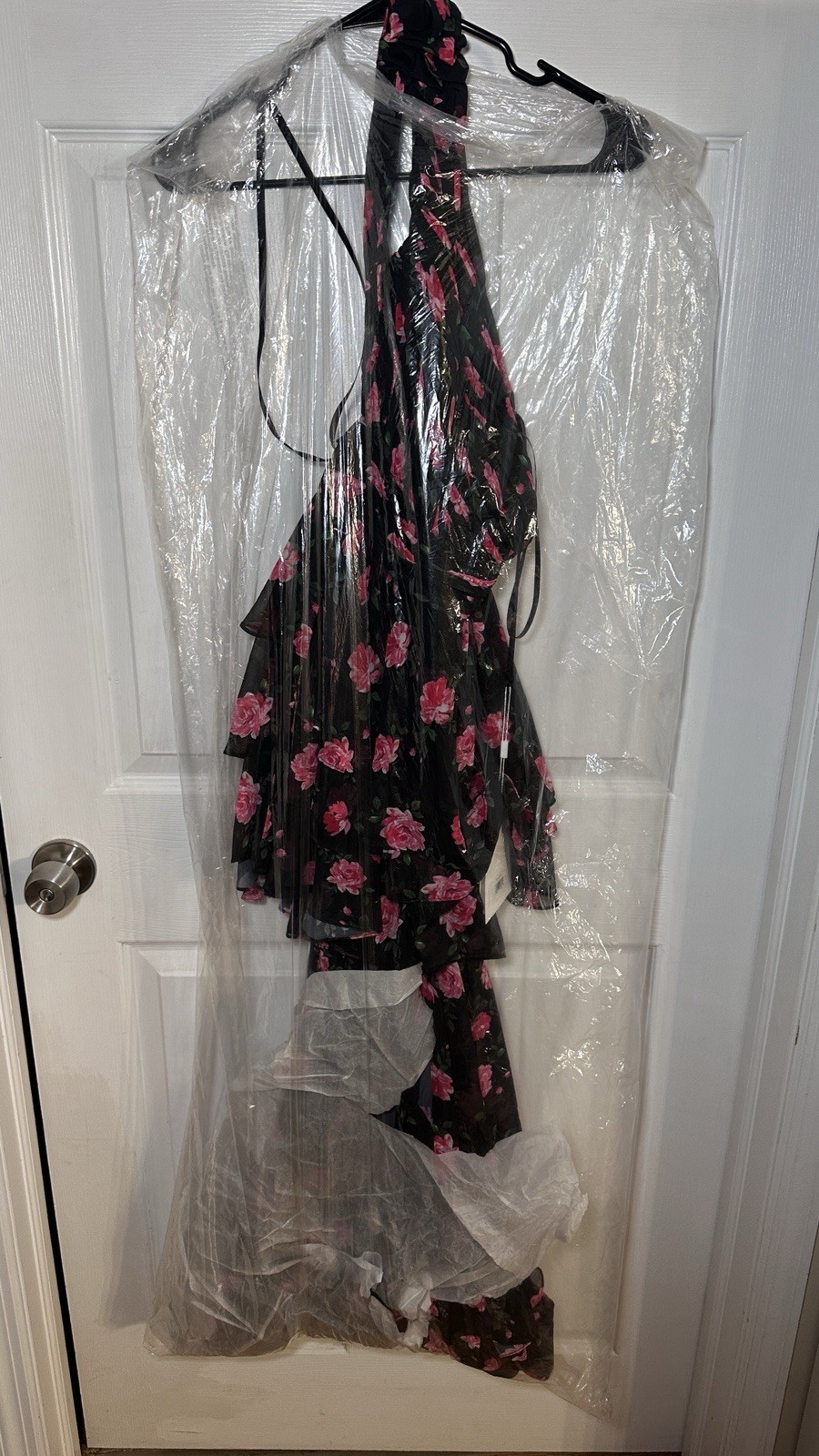 Mac Duggal One Shoulder Satin Midi Dress Size 4