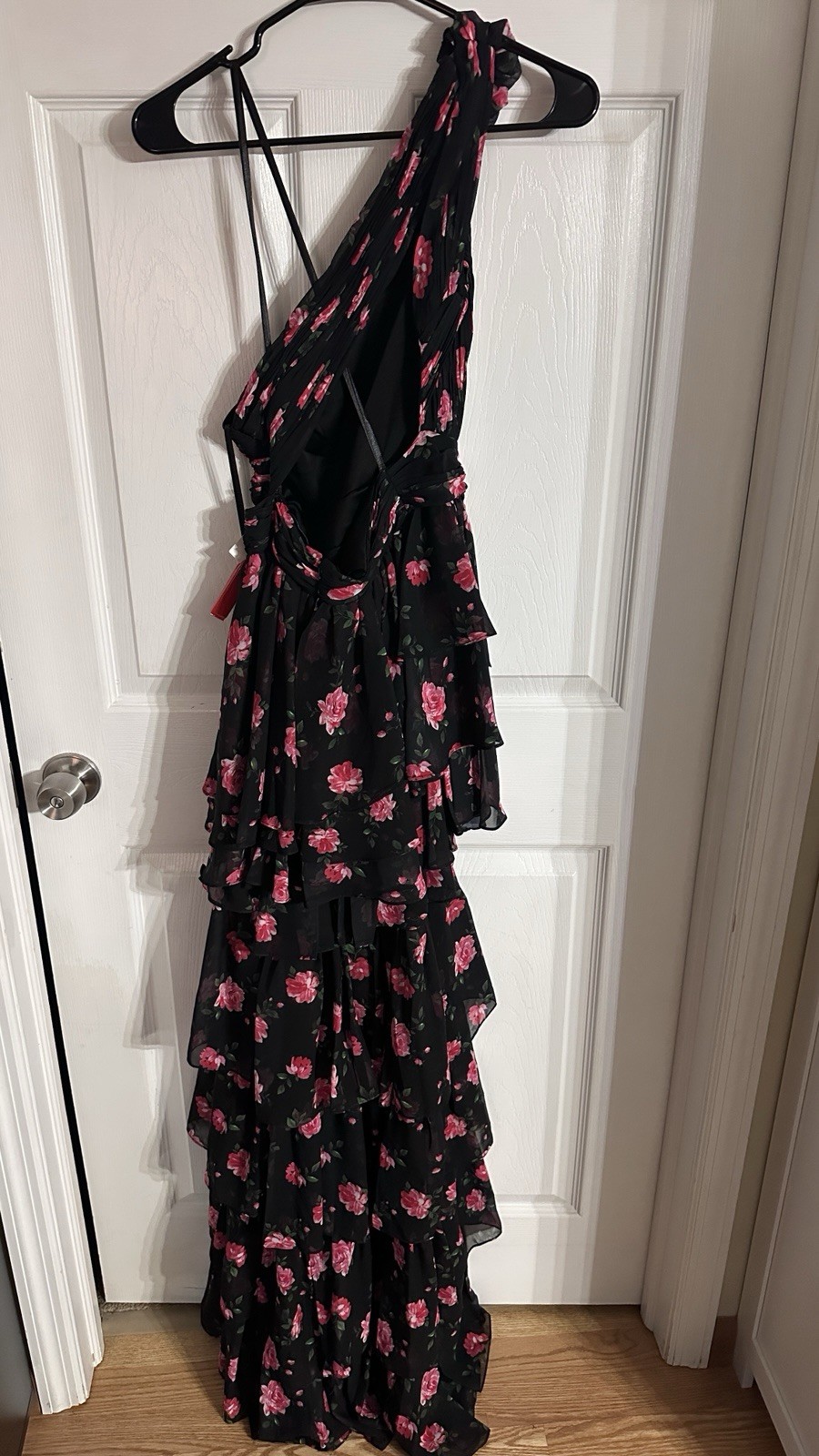 Mac Duggal One Shoulder Satin Midi Dress Size 4