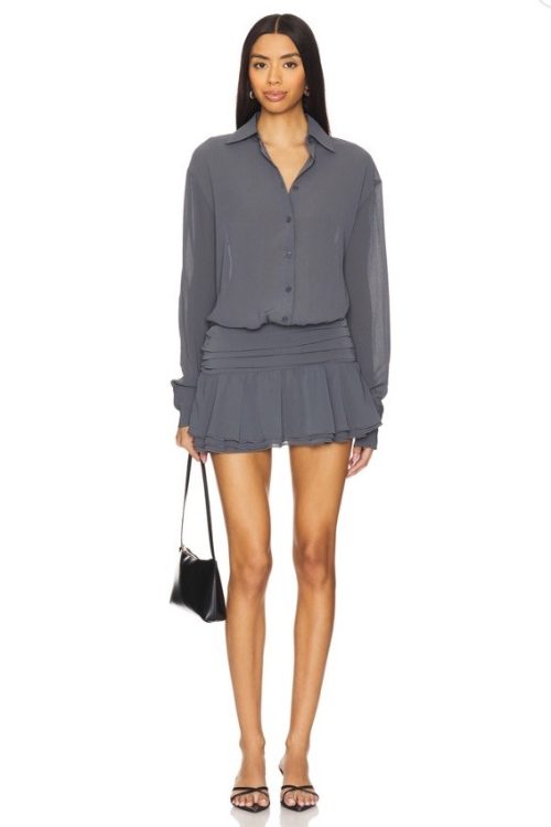 NWT Lioness Girls Mini Dress In Dark Olive Size XS