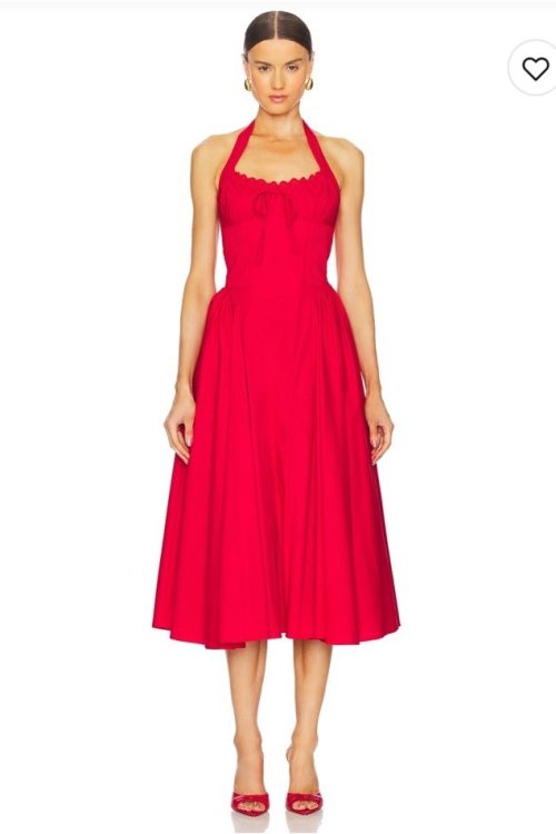 NWT Line And Dot Abbott Halter Midi Dress $189 Size XS