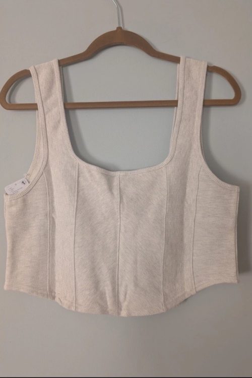 NWT FP Movement by Free People Heather Oatmeal TOP $148 Size S