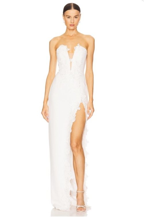 NWOT Sau Lee Florence Dress In White $595 Size 2