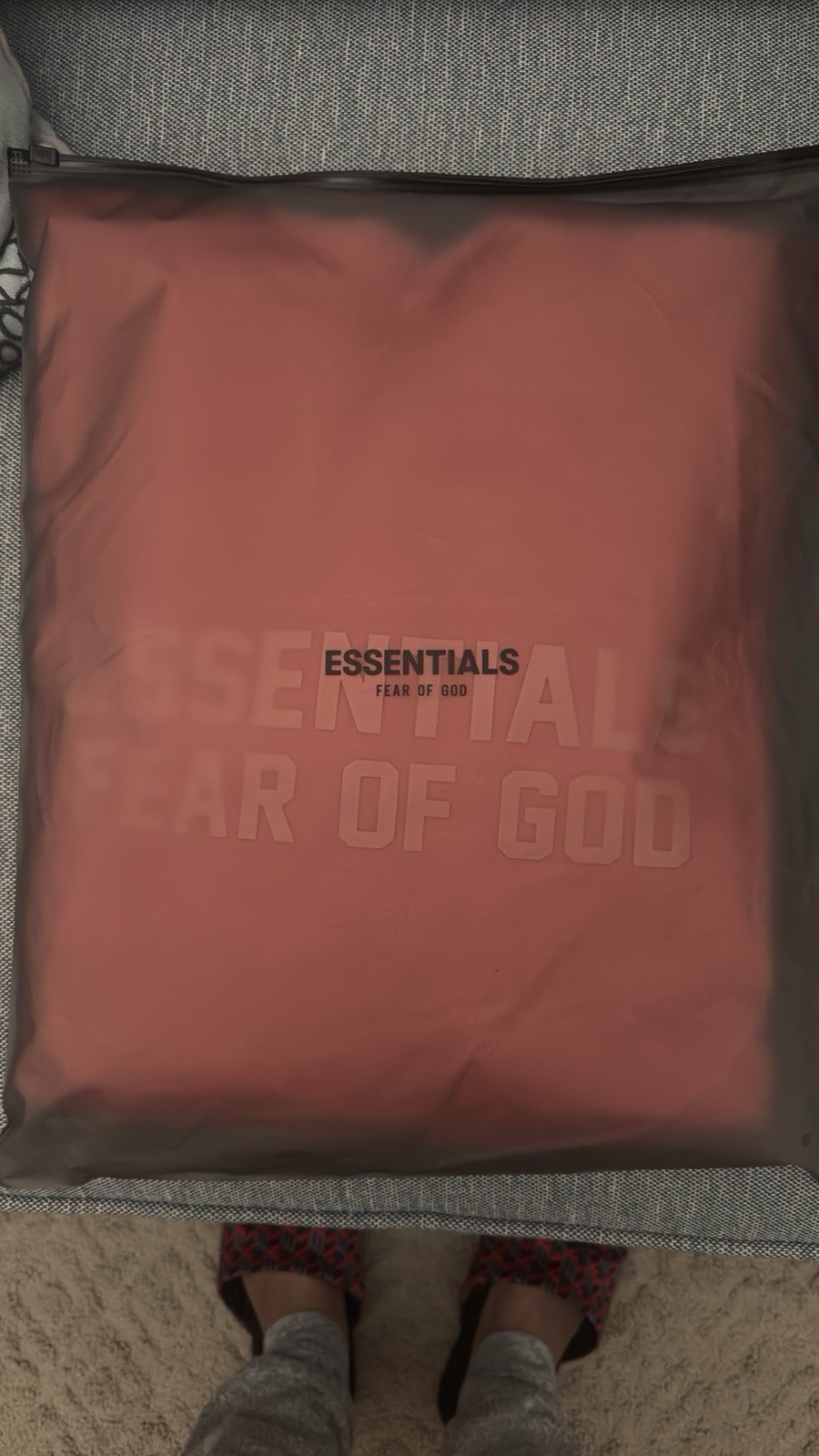 NWT Fear Of God Essential Coral Red Hoodie Size S