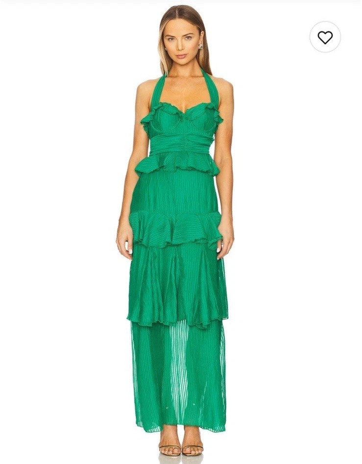 NWT Line And Dot Cari Halter Maxi Dress Size L