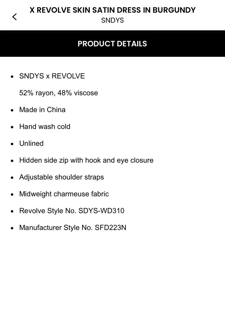 NWT SNDYS X REVOLVE Skin Satin Dress Size XS