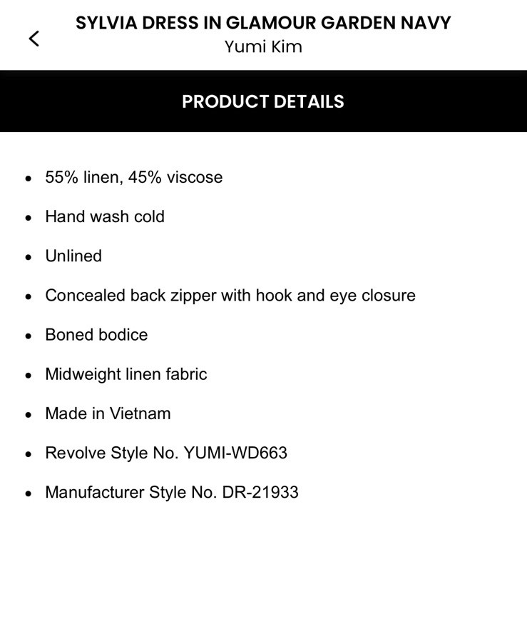 NWT Yumi Kim Sylvia Dress In Garden Navy $228 Size M