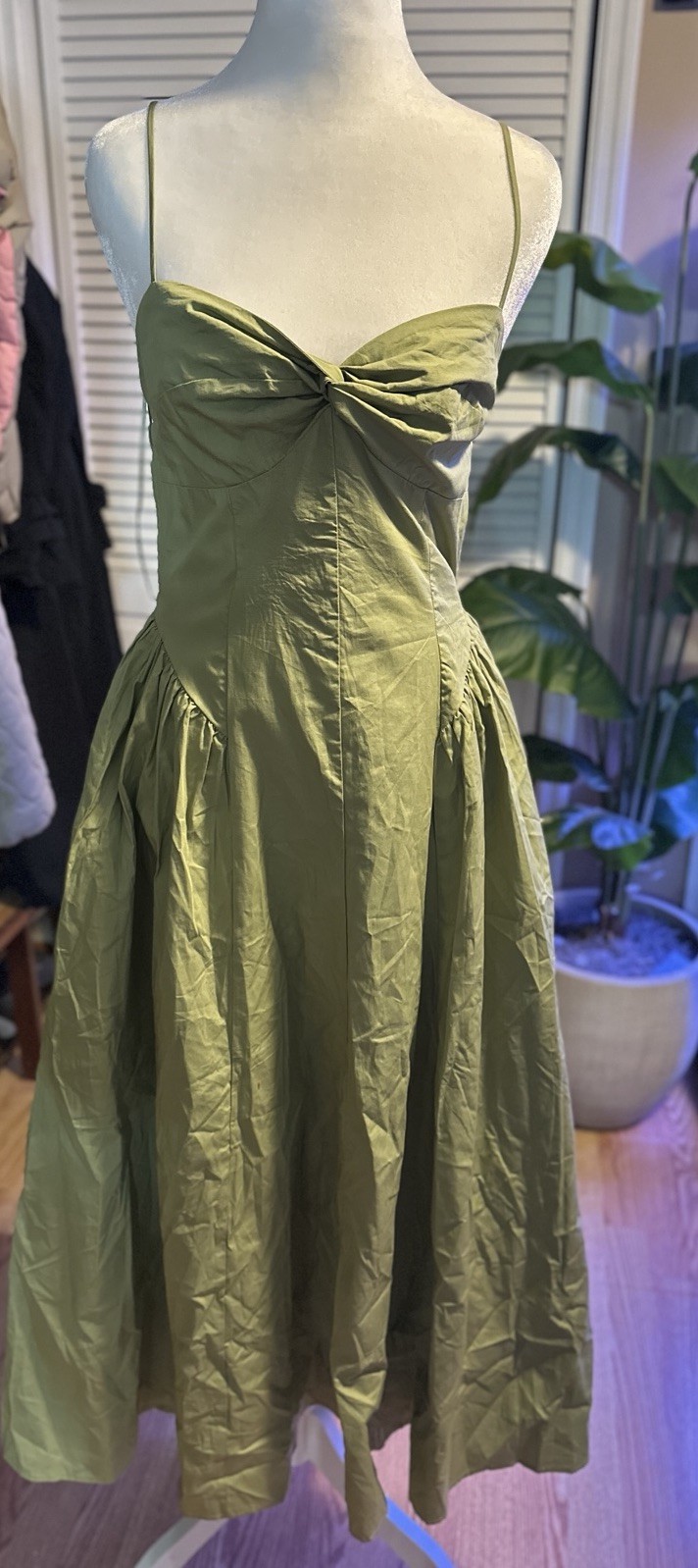 NWT NIA Destene Dress In Pesto Size S